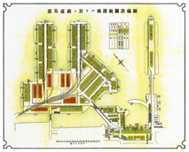 震災直前ニ於ケル横浜税関設備図 (『横浜税関陸上設備震災復旧工事概要』1931年所収)